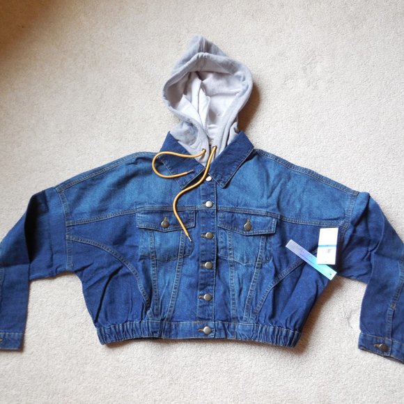 Tinseltown Jackets & Coats Juniors Tinseltown Cotton Hooded Denim